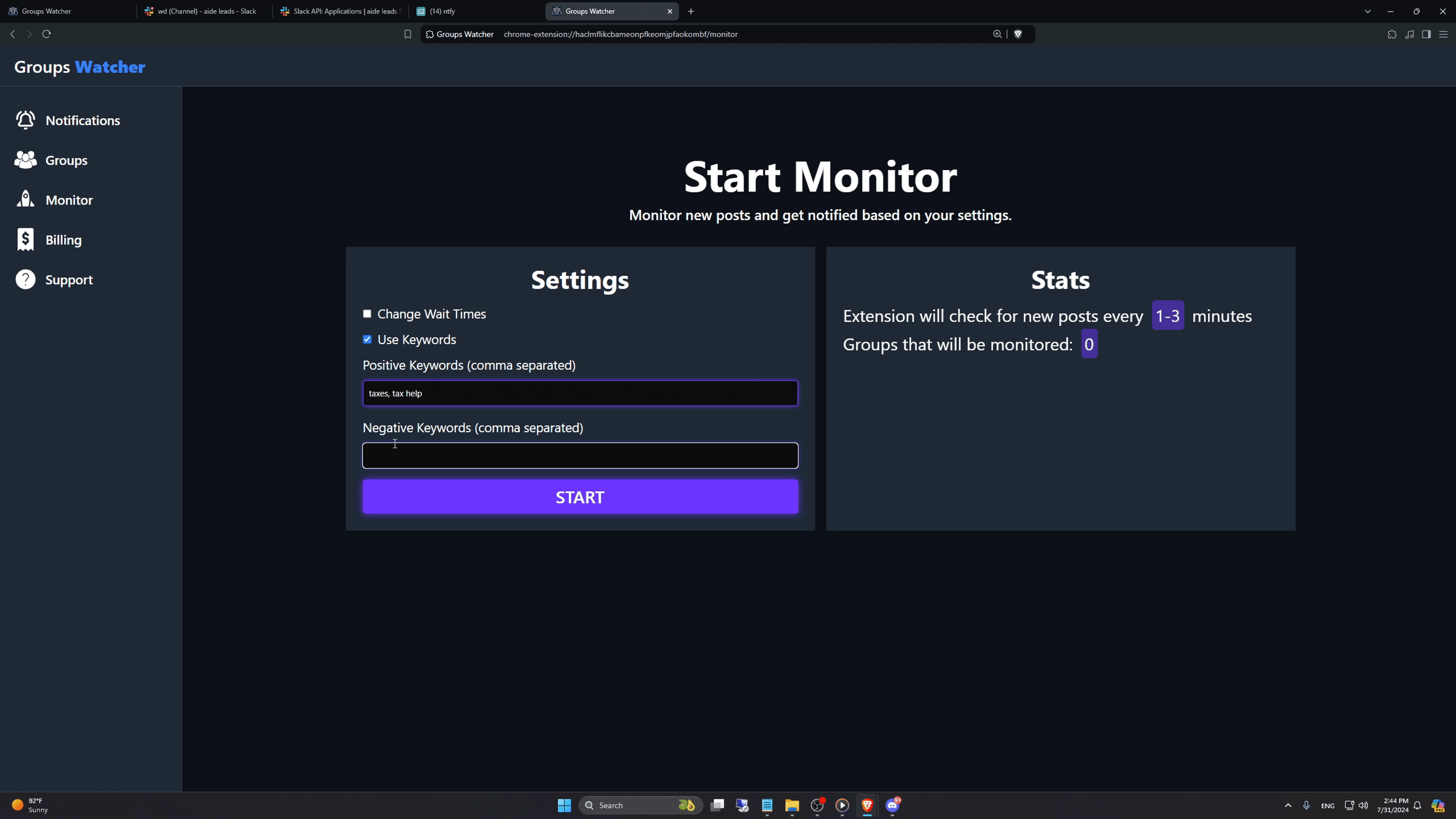 Video demonstration of GroupsWatcher