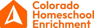 Colorado Homeschool Enrichment logo with orange house mark and stacked CHE wordmark.