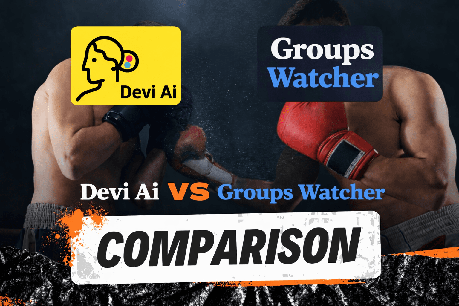 Groups Watcher versus Devi AI hero comparison graphic