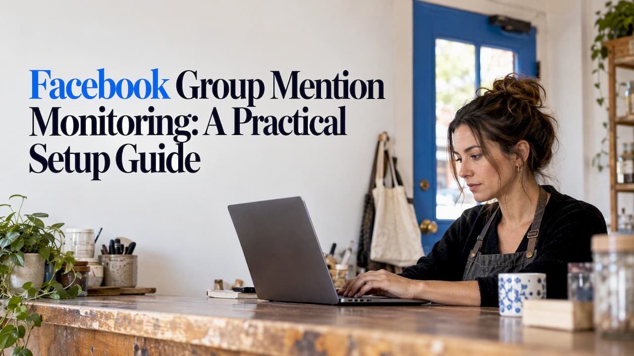 Business owner configuring group monitoring at laptop
