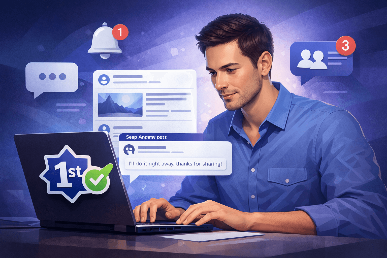 Be First To Comment In Facebook Groups – featured image