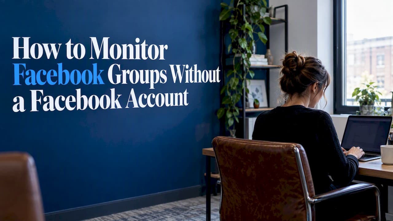 Marketer checks a group link on laptop