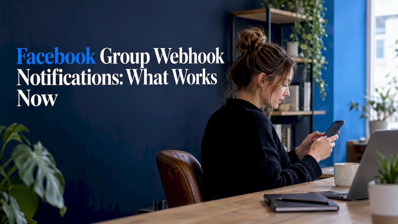 Marketer checks a Facebook group notification